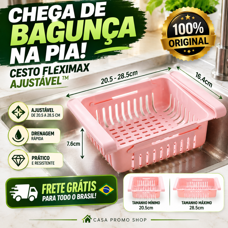 Kit 2 Peças Cesto Organizador FLEXIMAX -Space ajustável original
