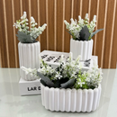 Kit 3 Peças de Vasos Canelados