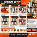 Moedor de Carne Elétrico 1200W 2L 3L Inox Triturador Processador de Alimentos 110V 220V com Alça
