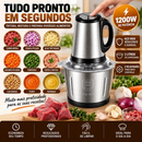 Moedor de Carne Elétrico 1200W 2L 3L Inox Triturador Processador de Alimentos 110V 220V com Alça