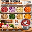 Moedor de Carne Elétrico 1200W 2L 3L Inox Triturador Processador de Alimentos 110V 220V com Alça