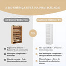 Kit Com 6 Caixas de Sapato Dobrável Armazenamento Transparentes
